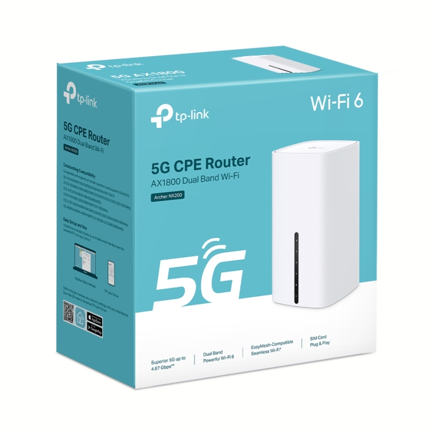 TP-Link - Bežični dvopojasni gigabitni 5G usmjerivač Archer NX200 Wi-Fi