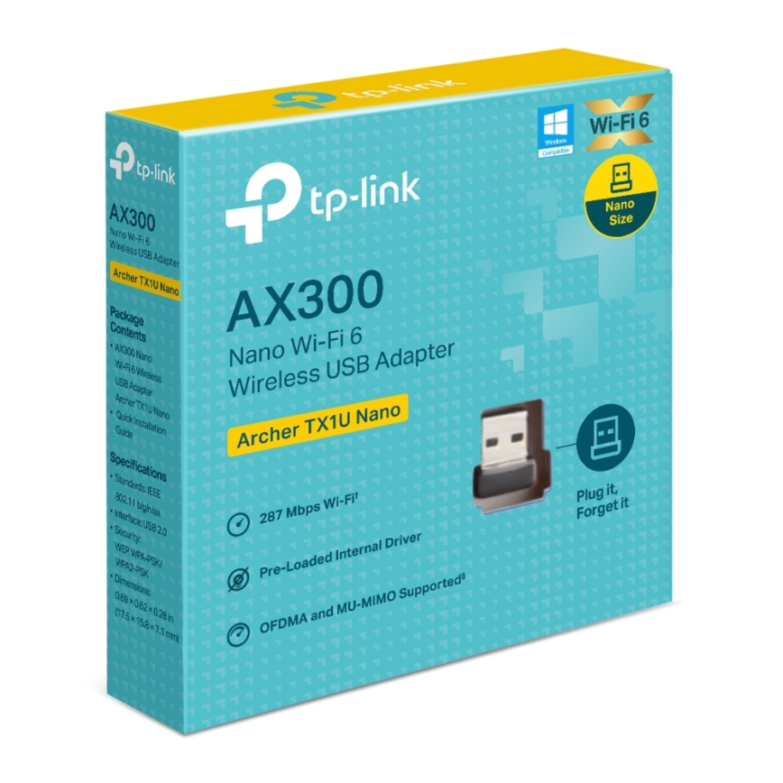 TP-Link - Bežični Wi-Fi 6 USB nano adapter Archer TX1U Nano