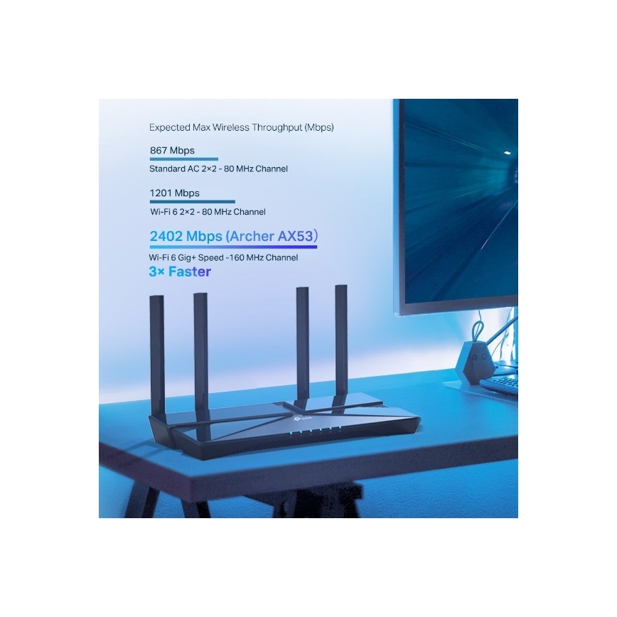 TP-Link - Dvopojasni gigabitni Wi‑Fi 6 usmjerivač Archer AX53