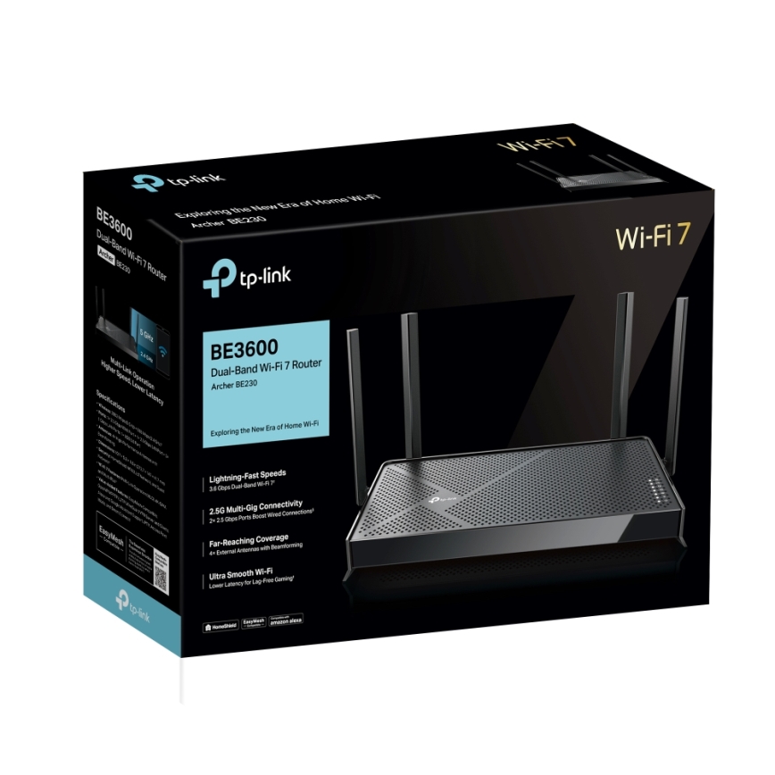 TP-Link - Dvopojasni Wi-Fi 7 usmjerivač Archer BE230