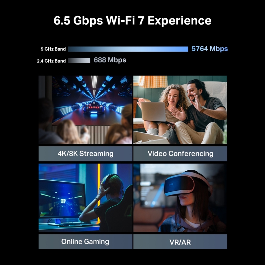 TP-Link - Dvopojasni Wi-Fi 7 usmjerivač Archer BE400