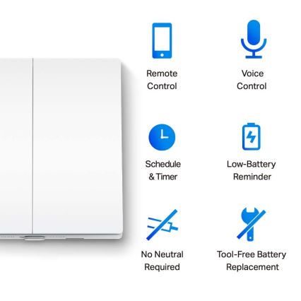 TP-Link - Dvostruki pametni prekidač za svjetla 2xAAA Wi-Fi
