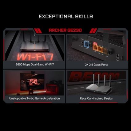 TP-Link - Gaming dvopojasni Wi-Fi 7 usmjerivač