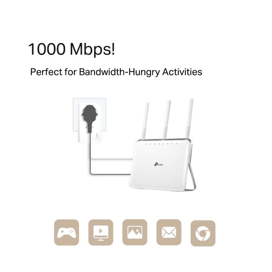 TP-Link - Gigabitni Powerline Wi-Fi set s prolaznom utičnicom
