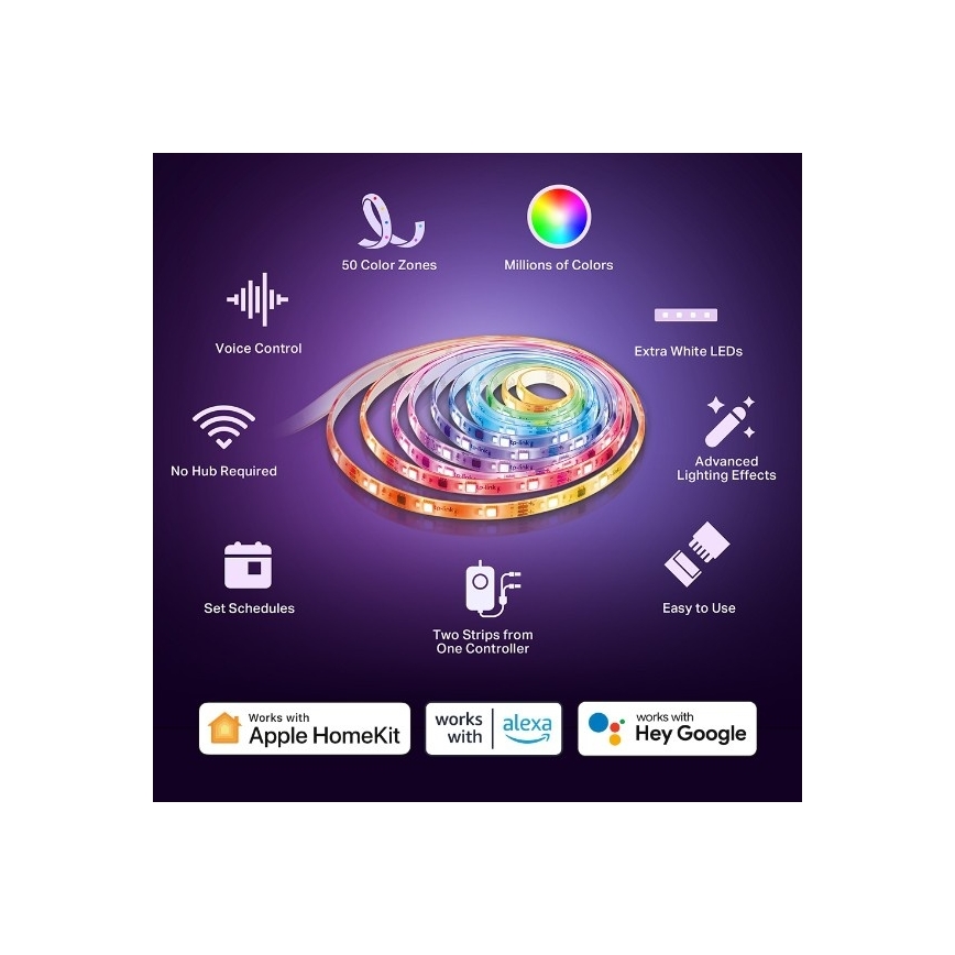 TP-Link - LED RGBW prigušiva traka 5 m LED/24W/230V Wi-Fi