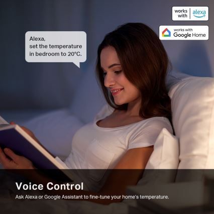 TP-Link - Pametna termostatska glava s LCD zaslonom 2xAA Tuya