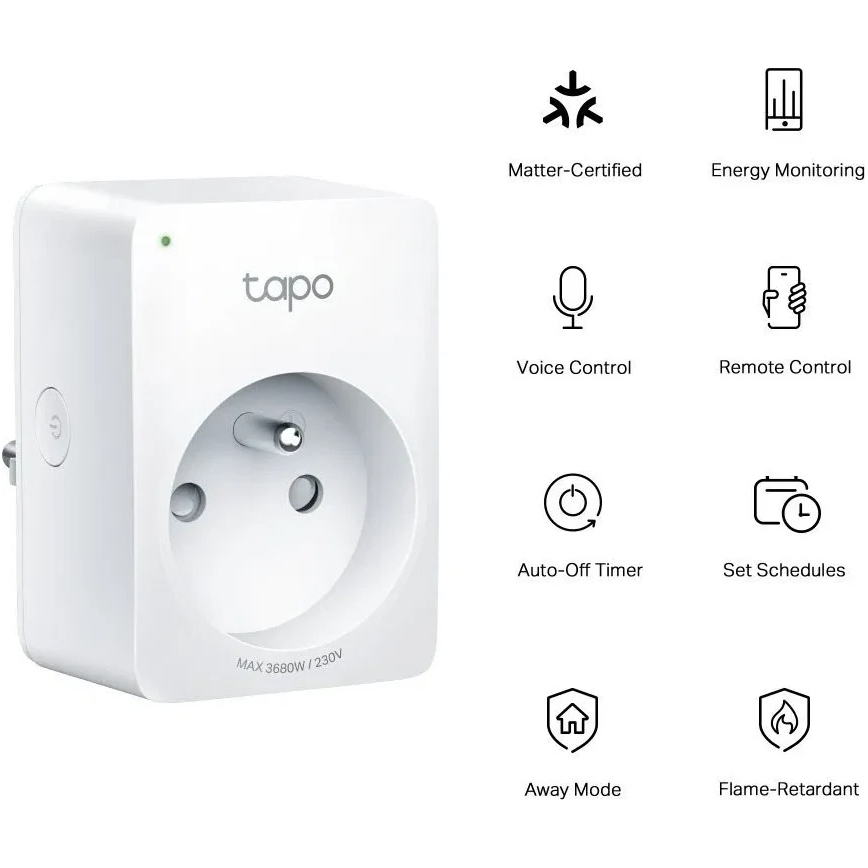 TP-Link - Pametna utičnica E MATTER 3680W Wi-Fi