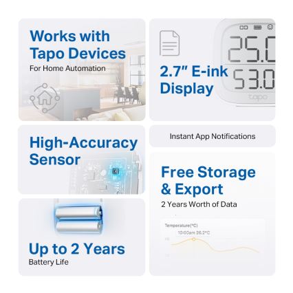 TP-Link - Pametni monitor za mjerenje temperature i vlažnosti 2xAAA Wi-Fi