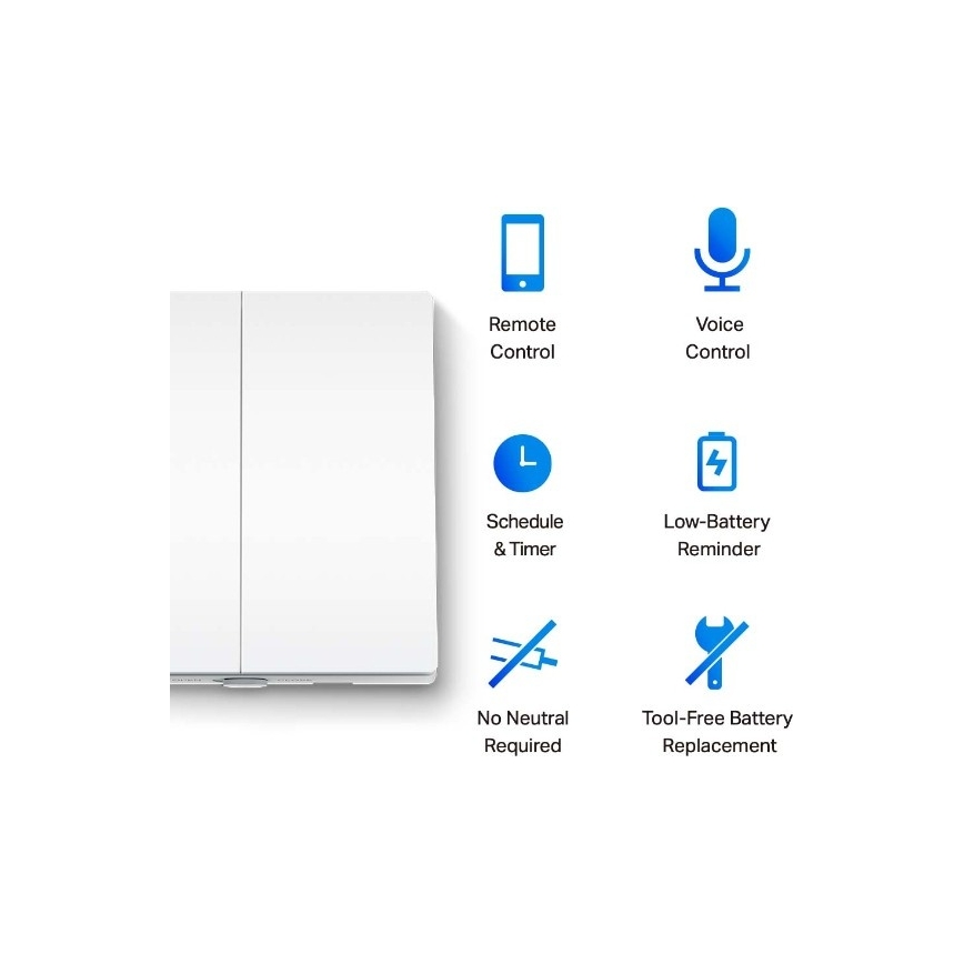 TP-Link - Pametni svjetlosni prekidač s dvjema tipkama 2xAAA