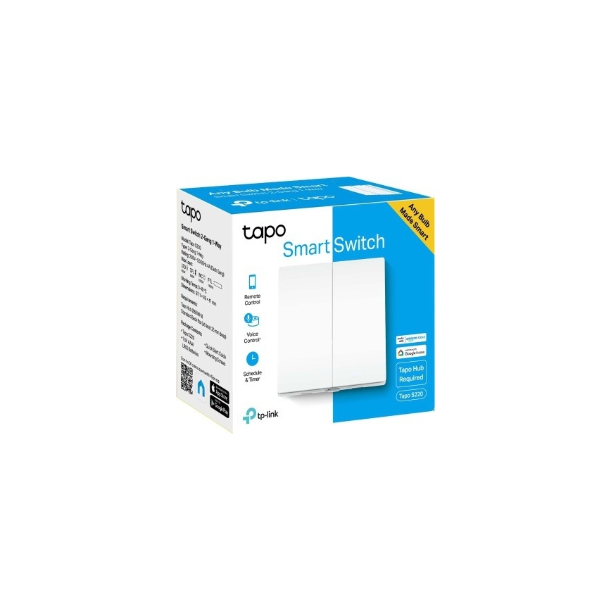 TP-Link - Pametni svjetlosni prekidač s dvjema tipkama 2xAAA