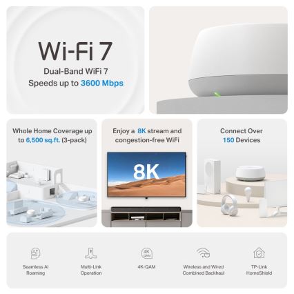 TP-Link - Set od 3 Wi‑Fi 7 mesh čvorova za cijeli dom