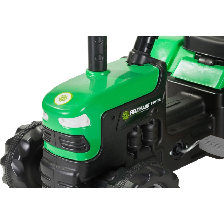 Traktor na pedale s prikolicom crna/zelena