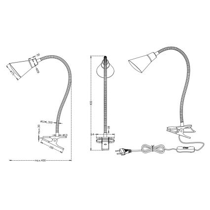 Trio - LED Lampa s kvačicom PRETO LED/4,1W/230V