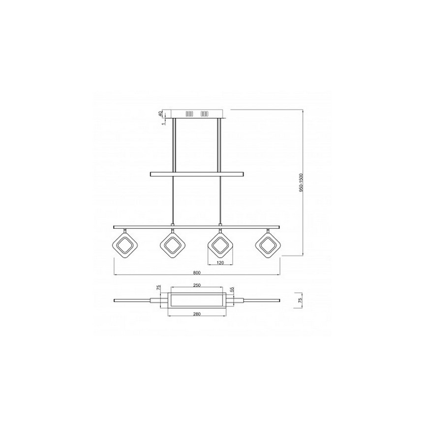 Trio - LED Luster na sajli PARADOX 4xLED/4,3W/230V