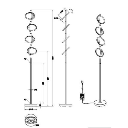 Trio - LED Prigušiva podna lampa OLYMPUS 4xLED/4,2W/230V