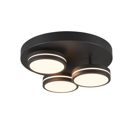 Trio - LED prigušivo stropno svjetlo FRANKLIN 3xLED/8,5W/230V 3000K Ø 35 cm crna