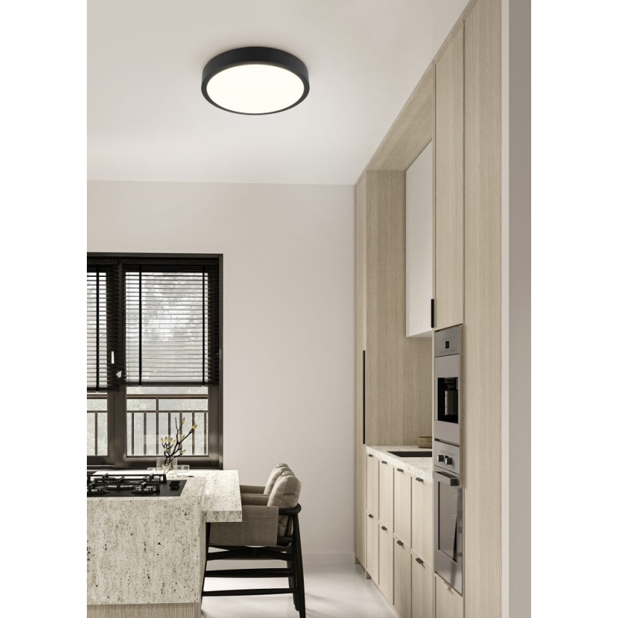 Trio - LED stropna svjetiljka ISEO, prigušiva, LED/24W/230V, 3000K, Ø 40 cm, crna