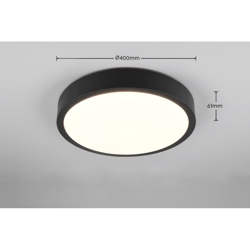 Trio - LED stropna svjetiljka ISEO, prigušiva, LED/24W/230V, 3000K, Ø 40 cm, crna