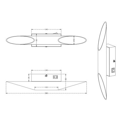 Trio - LED Zidna svjetiljka BOLERO 2xLED/3,1W/230V CRI 90 bakrena