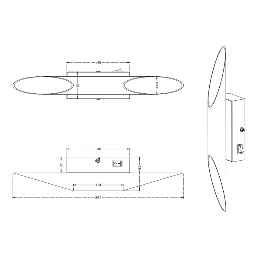 Trio - LED Zidna svjetiljka BOLERO 2xLED/3,1W/230V CRI 90 bakrena