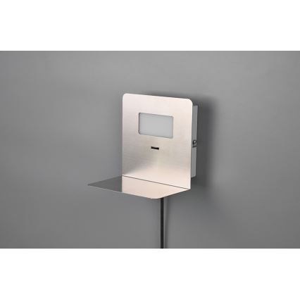Trio - LED zidna svjetiljka s policom ALOFT LED/3W/230V + USB priključak