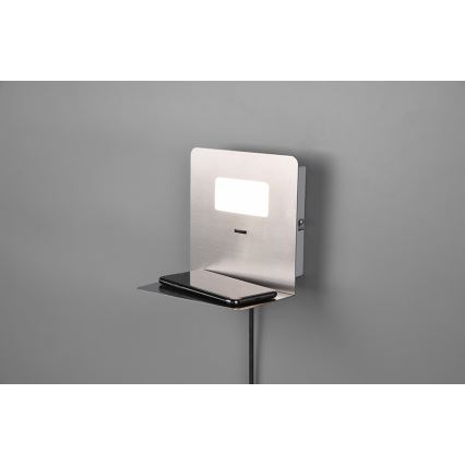 Trio - LED zidna svjetiljka s policom ALOFT LED/3W/230V + USB priključak