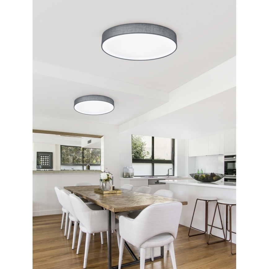 Trio - LUGANO LED stropna svjetiljka s mogućnošću prigušivanja, 22W, 230V, 3000K, promjer 40 cm, siva