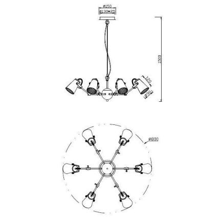 Trio - Luster na sajli EDWARD 6xE14/40W/230V