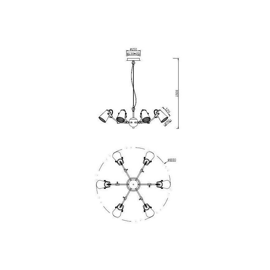 Trio - Luster na sajli EDWARD 6xE14/40W/230V