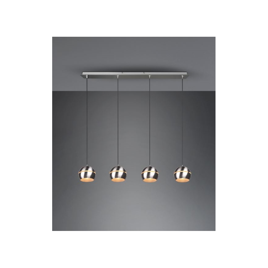 Trio - Luster na sajli FLETCHER 4xE14/40W/230V mat krom