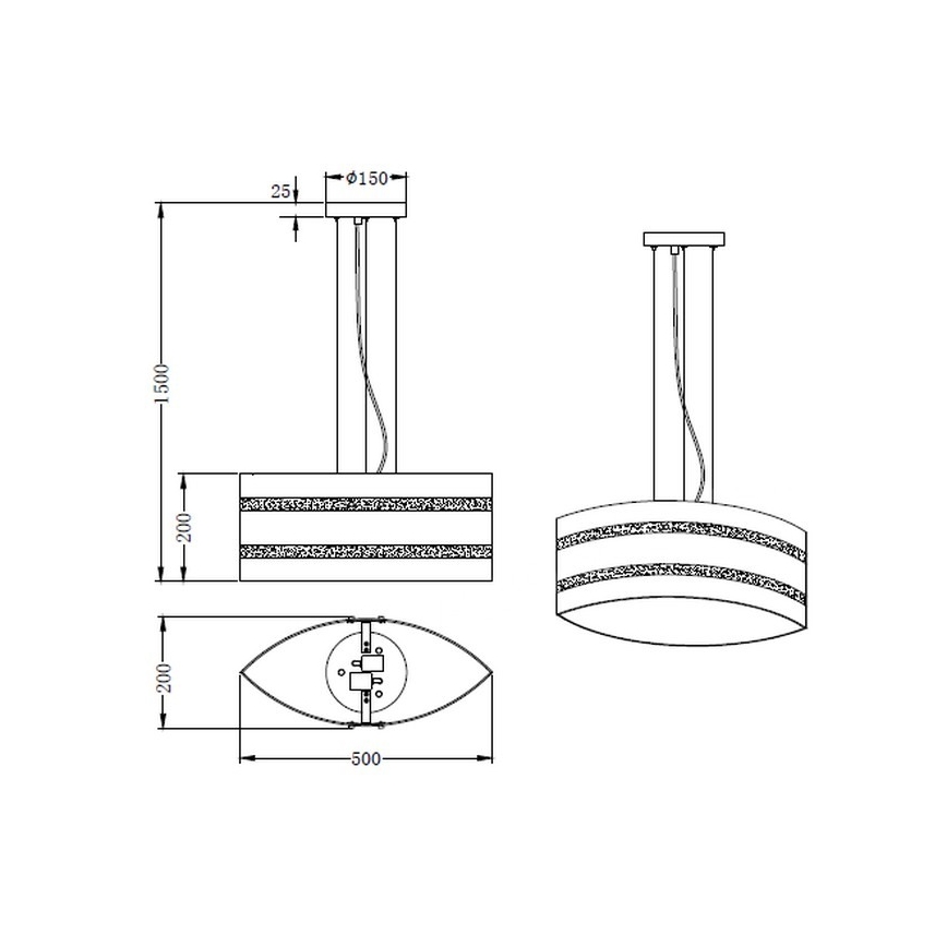 Trio - Luster na sajli NIKOSIA 2xE27/40W/230V srebrna