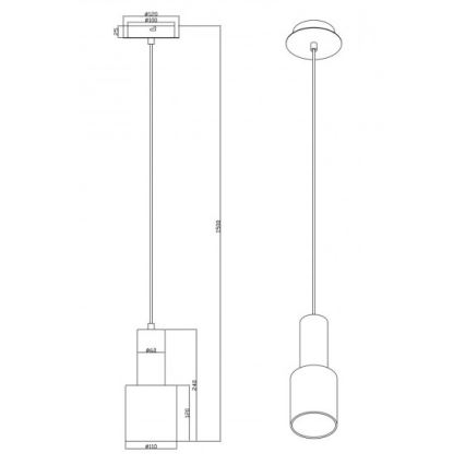 Trio - Luster na sajli WAILER 1xGU10/5W/230V bež