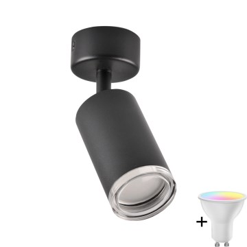 TURYN 1xGU10/6,5W/230V 2700-6500K Wi-Fi IP44 Crna LED RGBW Dimmable Kupaonska Ugradna Svjetiljka