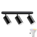 TURYN LED RGBW Dimmable kupaonska točka svjetla 3xGU10/6,5W/230V 2700-6500K Wi-Fi IP44 crna