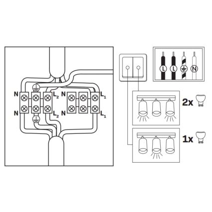 TURYN LED RGBW Dimmable kupaonska točka svjetla 3xGU10/6,5W/230V 2700-6500K Wi-Fi IP44 crna