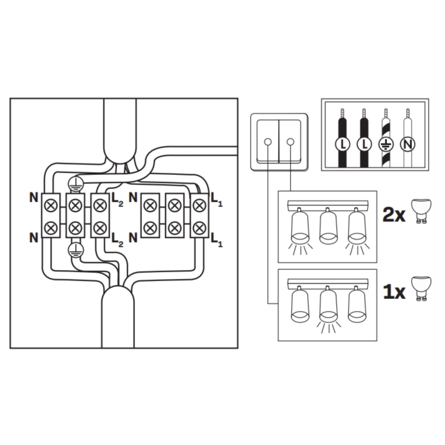 TURYN LED RGBW Dimmable kupaonska točka svjetla 3xGU10/6,5W/230V 2700-6500K Wi-Fi IP44 crna