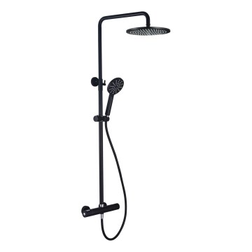 Tuš set s termostatskom baterijom DRAGOR, mat crne boje