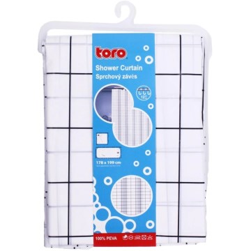 Tuš zavjesa TORO EASY 178x199 cm bijela/crna