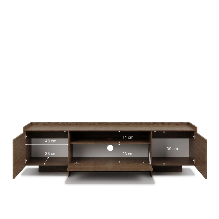 TV komoda KEMI 197x57 cm hrast