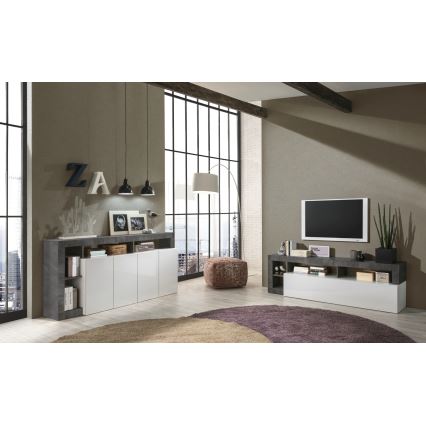 TV komoda LENOR bijela/antracit