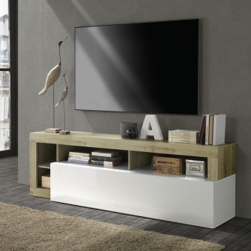 TV komoda LENOR bijela/svijetli hrast