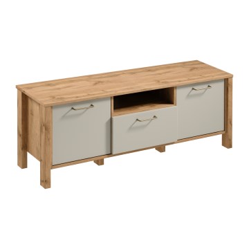 TV komoda MENTA 138x49 cm hrast wotan/siva
