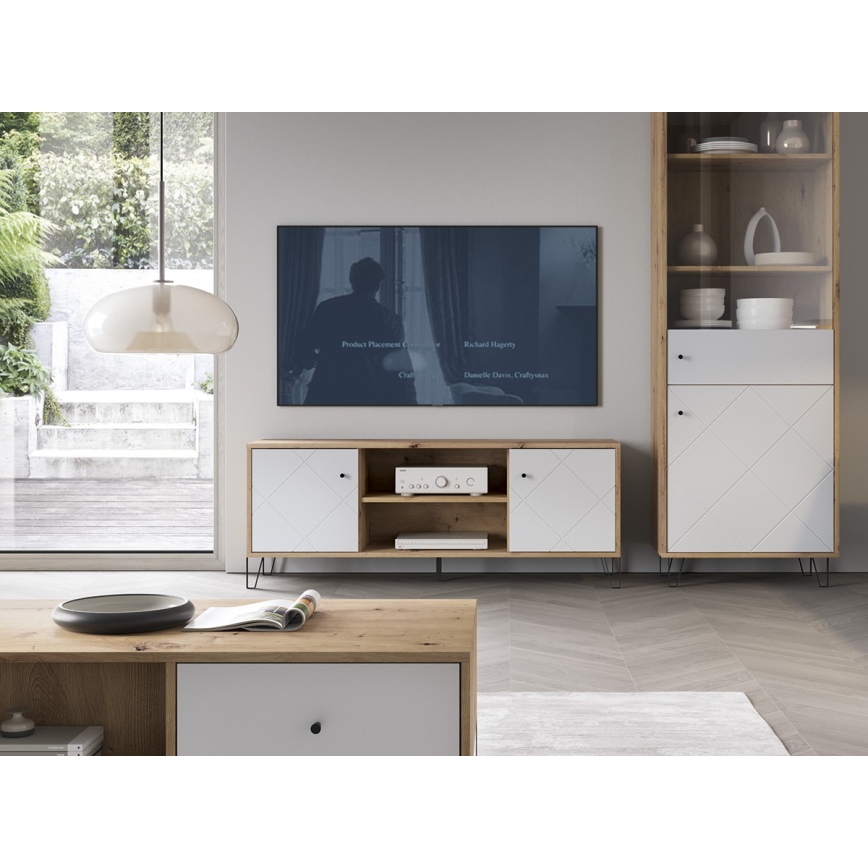 TV komoda SULA hrast artisan/bijela