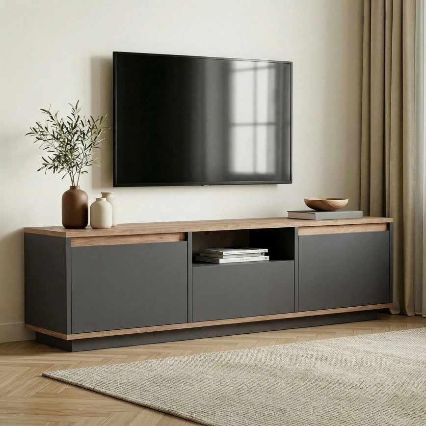 TV ormarić KREDE 160x30 cm antracit/borovina