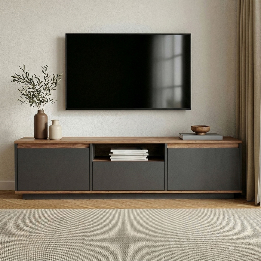TV ormarić KREDE 160x30 cm antracit/borovina