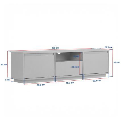 TV ormarić KREDE 160x30 cm antracit/borovina