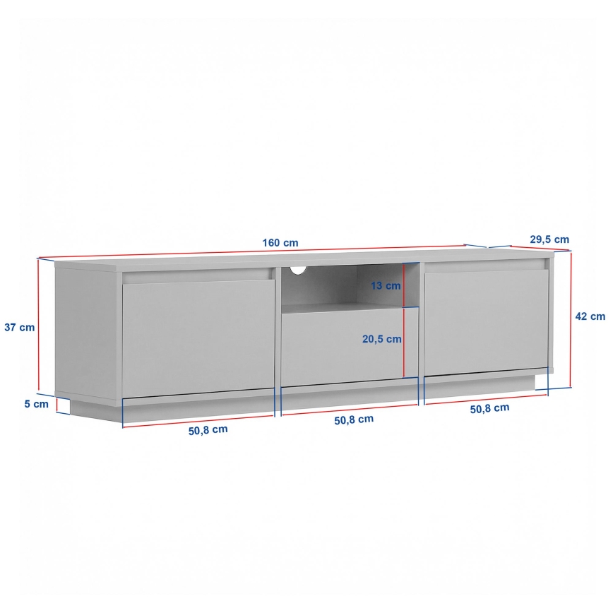 TV ormarić KREDE 160x30 cm antracit/borovina
