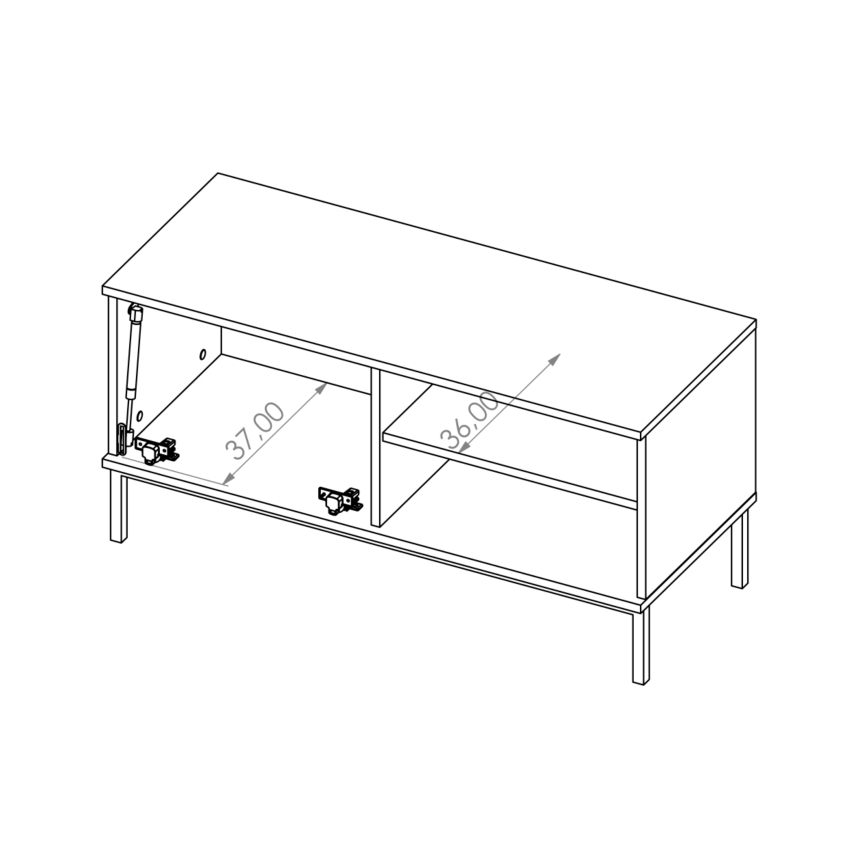TV stol za ERISTI 50x100,8 cm bijela