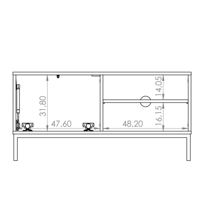TV stol za ERISTI 50x100,8 cm bijela