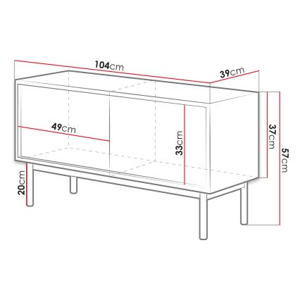 TV stolić BASIC 57x104 cm hrast jackson hickory/antracit